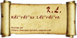 Kárász Lóránt névjegykártya
