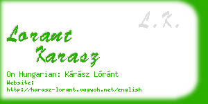 lorant karasz business card